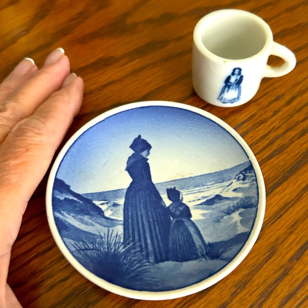 Antique Small porcelain plate and cup.